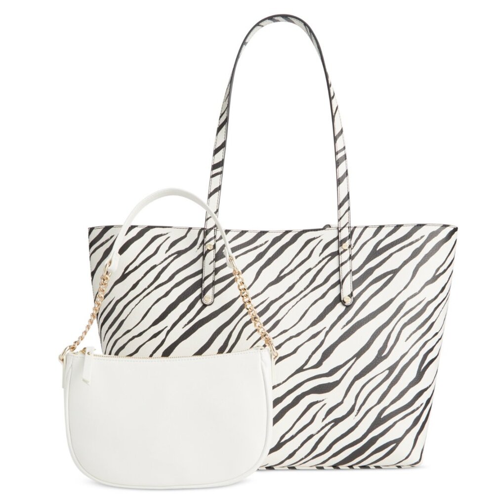 INC INTERNATIONAL CONCEPTS Zoiey 2-1 Tote, In Zebra,vanilla